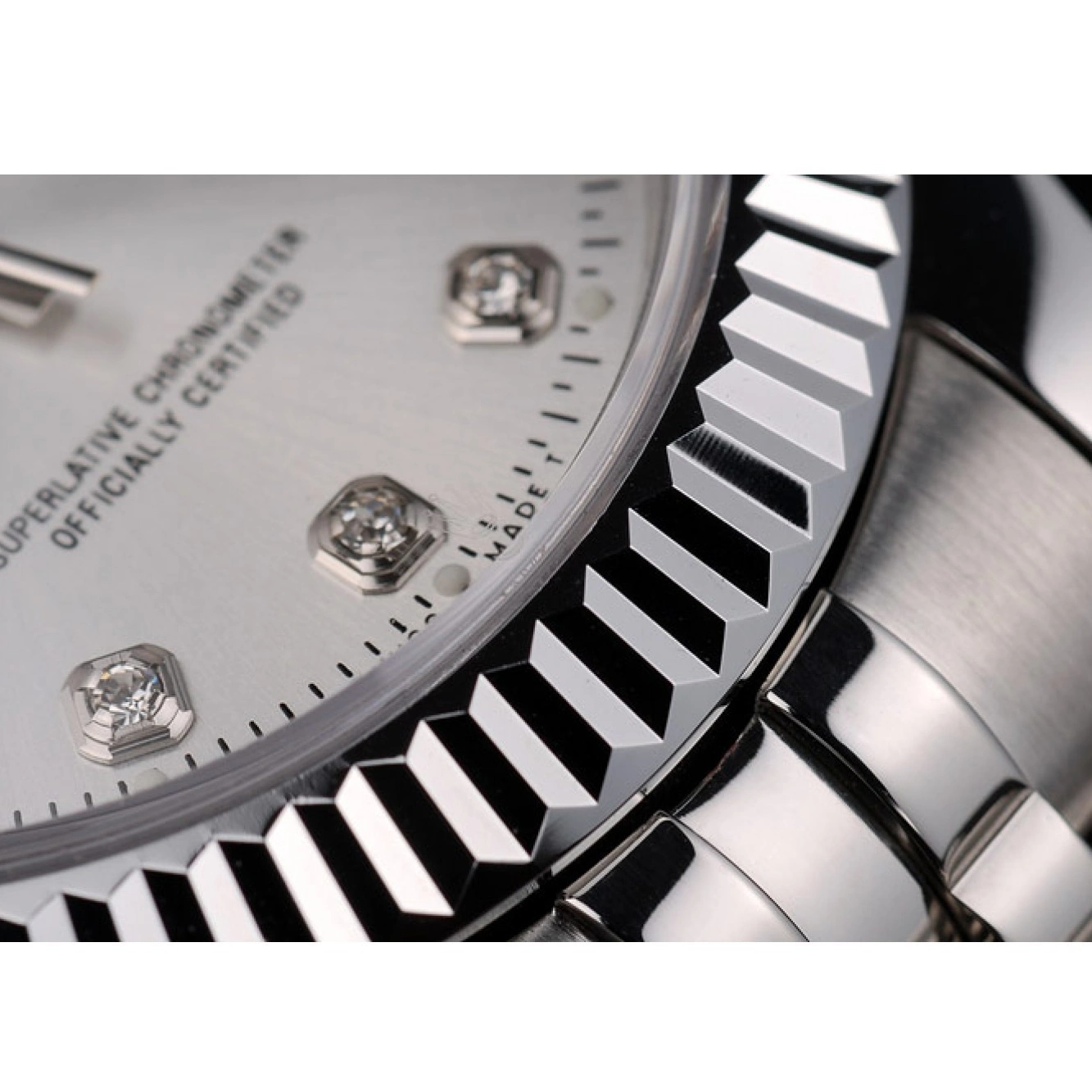 Good Copy Rolex Watches Stainless Steel Silver 41977 Ribbed Rolex Bezel DateJust Dial 0625
